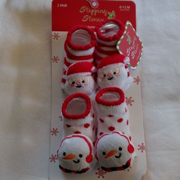 STEPPING STONES Christmas socks for 0-12 months. NWT - Picture 1 of 6